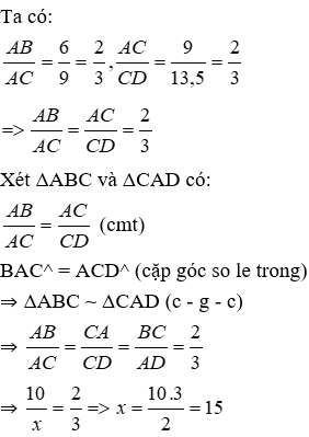 Trắc nghiệm Trường hợp đồng dạng thứ hai có đáp án