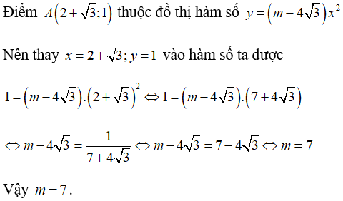 Các bài toán về tham số của hàm số y = ax2 cực hay, có đáp án