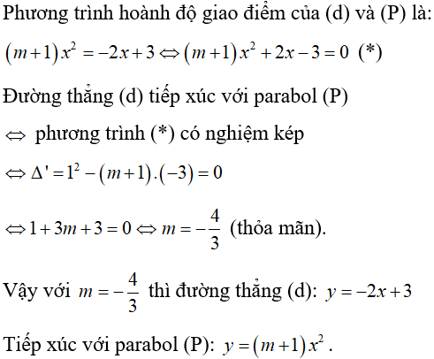 Cách biện luận số giao điểm của đường thẳng và parabol cực hay, có đáp án