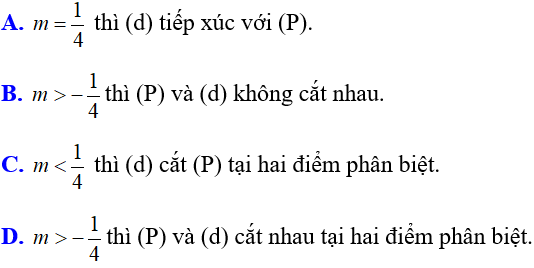 Cách biện luận số giao điểm của đường thẳng và parabol cực hay, có đáp án