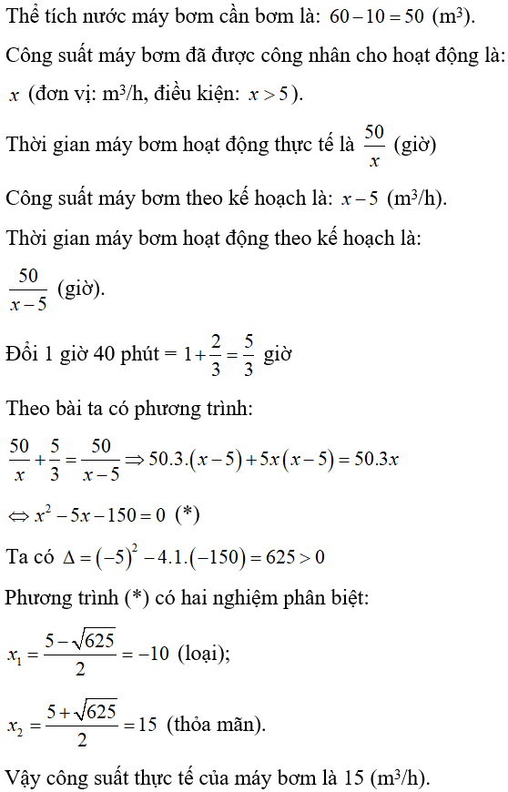 Cách giải bài toán năng suất bằng cách lập phương trình cực hay, có đáp án