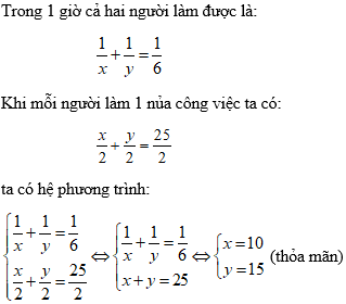 Cách giải bài toán năng suất công việc lớp 9 (Giải bài toán bằng cách lập hệ phương trình)