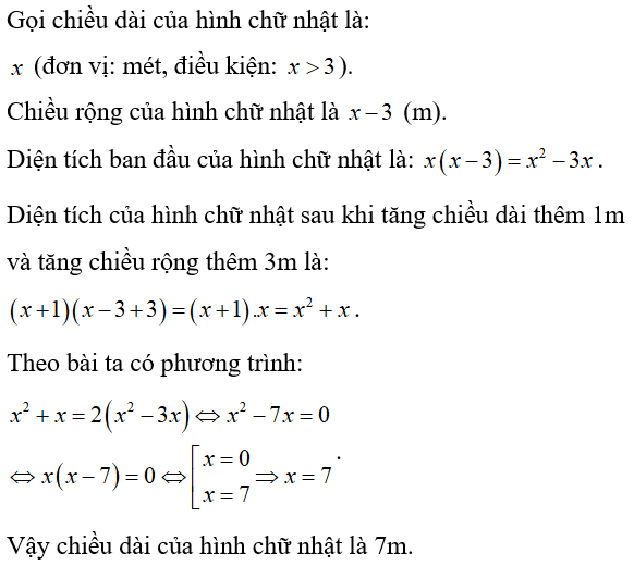 Cách giải bài toán về diện tích hình học bằng cách lập phương trình cực hay, có đáp án