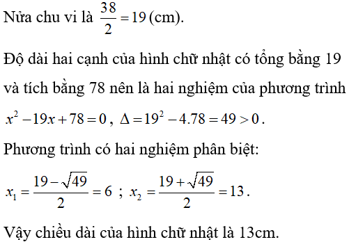 Cách giải bài toán về diện tích hình học bằng cách lập phương trình cực hay, có đáp án