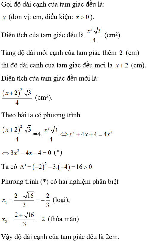 Cách giải bài toán về diện tích hình học bằng cách lập phương trình cực hay, có đáp án