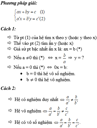 Cách giải hệ phương trình bậc nhất hai ẩn chứa tham số cực hay