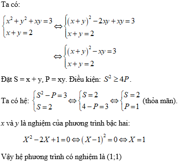 Cách giải hệ phương trình đối xứng loại 1 cực hay
