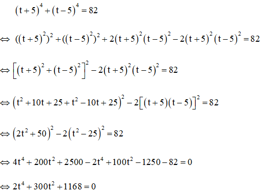 Cách giải phương trình bậc bốn bằng cách đặt t (dạng (x + a)4 + (x + b)4 = c)