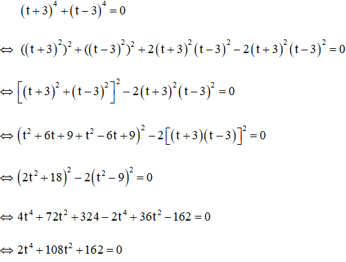 Cách giải phương trình bậc bốn bằng cách đặt t (dạng (x + a)4 + (x + b)4 = c)