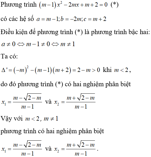 Cách giải phương trình bậc hai chứa tham số cực hay, có đáp án