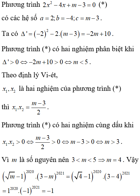 Cách giải phương trình bậc hai chứa tham số cực hay, có đáp án