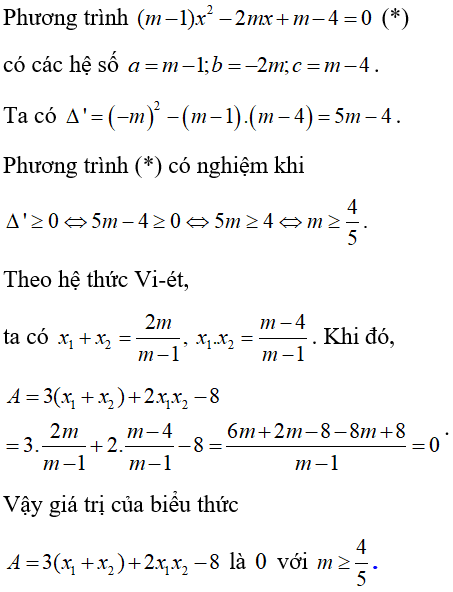 Cách giải phương trình bậc hai chứa tham số cực hay, có đáp án