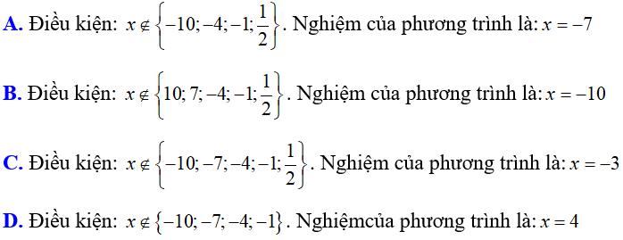 Cách giải phương trình chứa ẩn ở mẫu cực hay, có đáp án