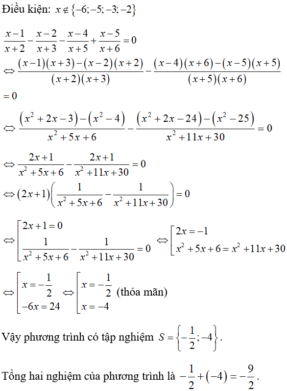 Cách giải phương trình chứa ẩn ở mẫu cực hay, có đáp án