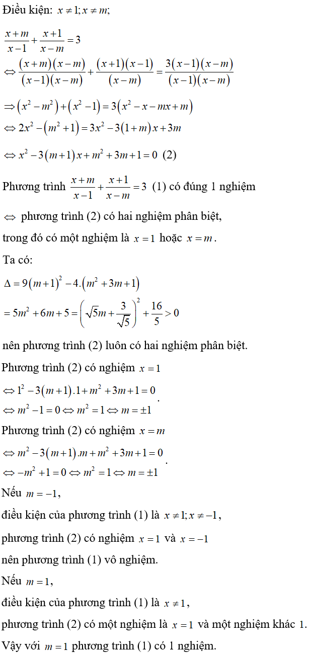 Cách giải phương trình chứa ẩn ở mẫu cực hay, có đáp án