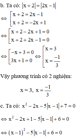 Cách giải phương trình có chứa dấu giá trị tuyệt đối hay, chi tiết