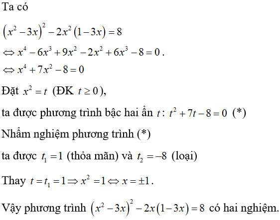 Cách giải phương trình trùng phương cực hay, có đáp án