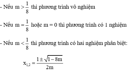 Cách giải và biện luận phương trình bậc hai một ẩn cực hay