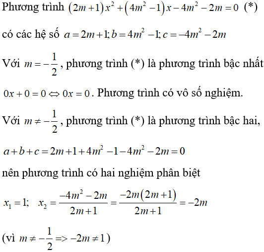 Cách giải và biện luận phương trình bậc hai theo tham số m cực hay, có đáp án