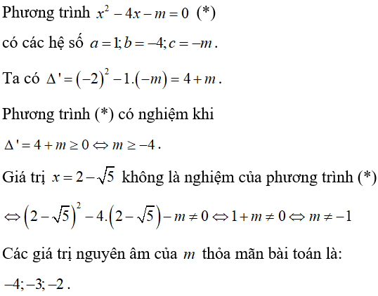 Cách giải và biện luận phương trình bậc hai theo tham số m cực hay, có đáp án