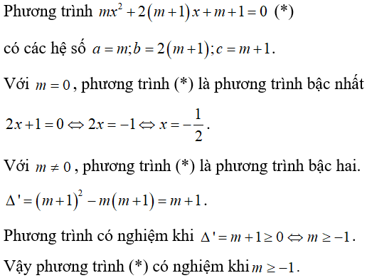 Cách giải và biện luận phương trình bậc hai theo tham số m cực hay, có đáp án