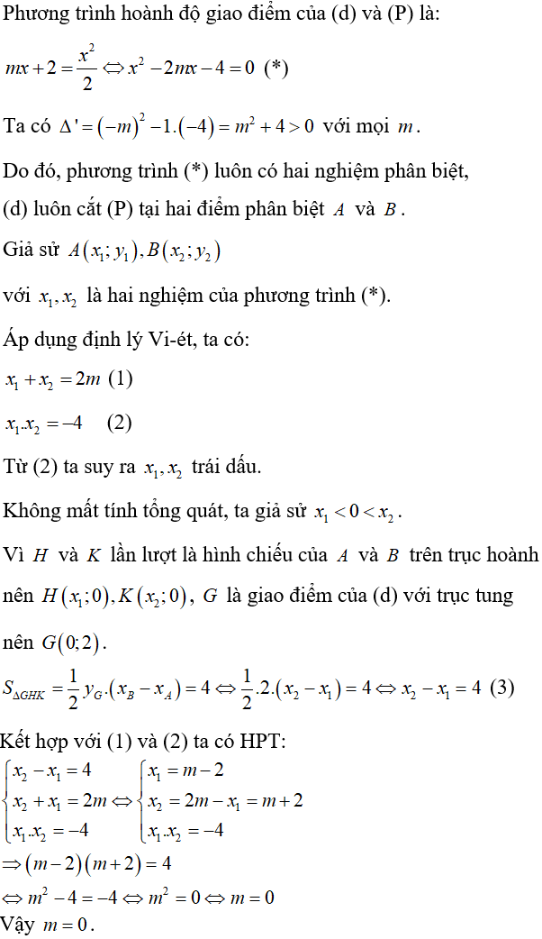 Cách làm bài toán parabol cắt đường thẳng thỏa mãn điều kiện về vị trí giao điểm cực hay, có đáp án