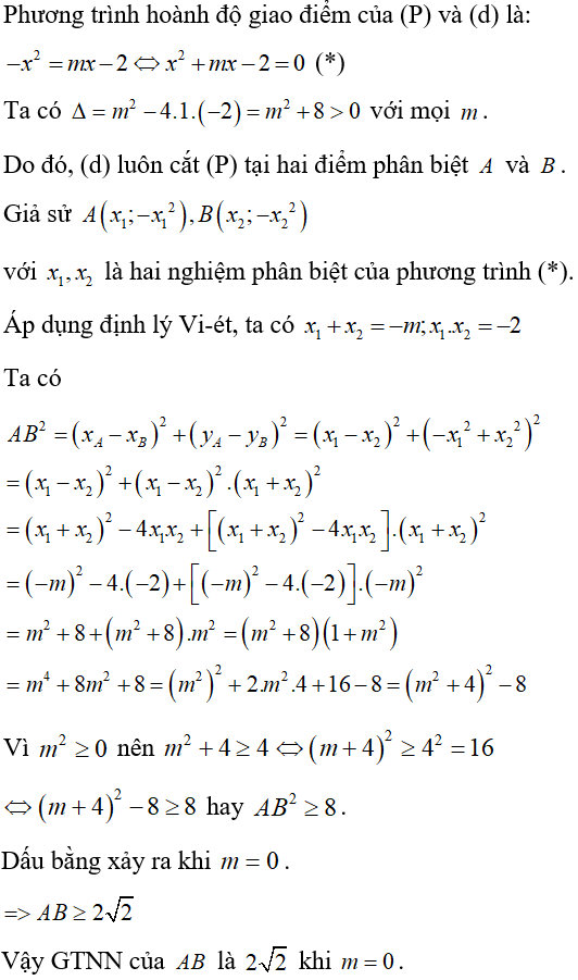 Cách làm bài toán parabol cắt đường thẳng thỏa mãn điều kiện về vị trí giao điểm cực hay, có đáp án