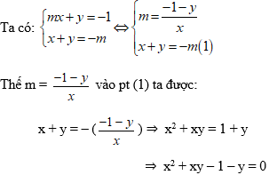 Cách tìm hệ thức liên hệ giữa x và y không phụ thuộc vào m của hệ phương trình