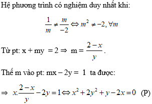 Cách tìm hệ thức liên hệ giữa x và y không phụ thuộc vào m của hệ phương trình