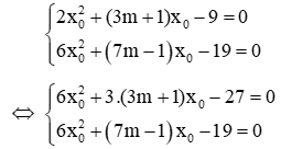 Cách tìm m để hai phương trình có nghiệm chung cực hay