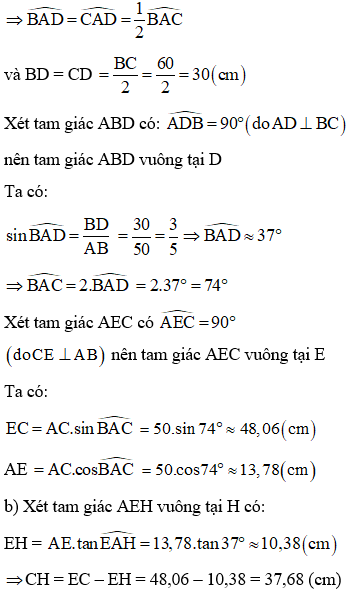 Cách tính cạnh và tính góc trong tam giác vuông cực hay