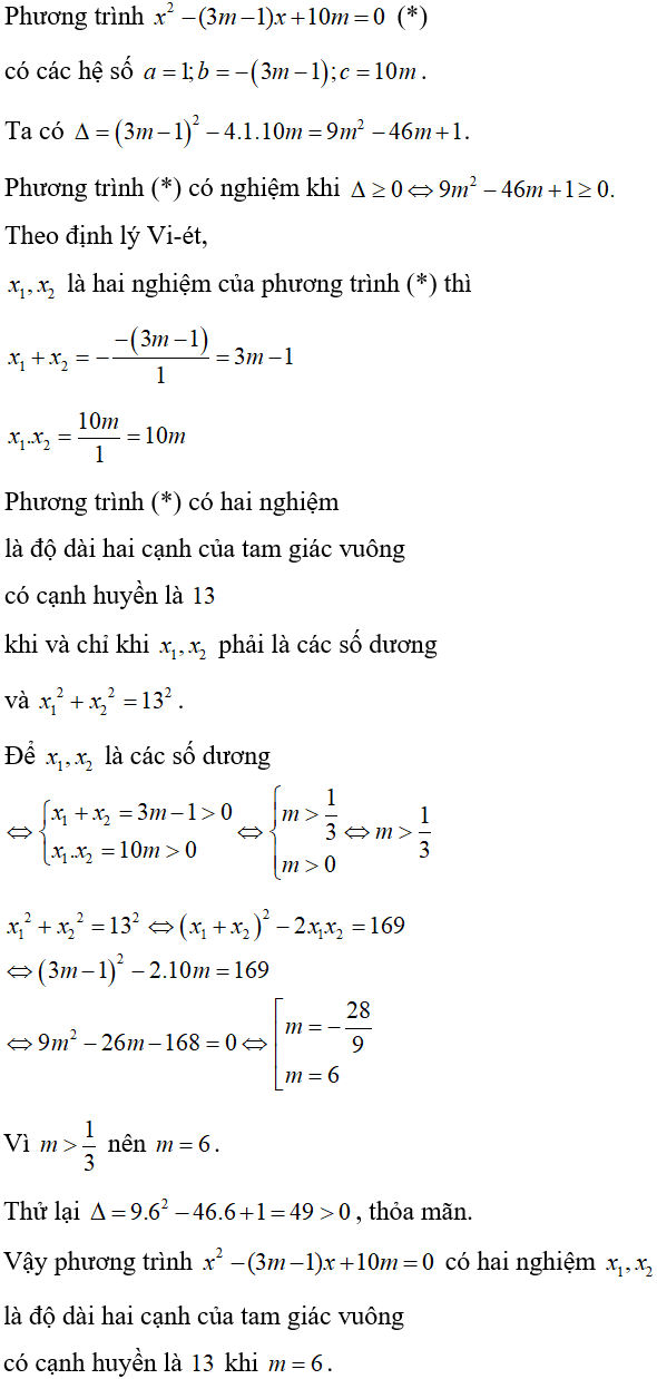 Cách xét dấu các nghiệm của phương trình bậc hai cực hay, có đáp án