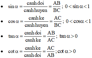 Cho biết một tỉ số lượng giác của góc nhọn a tính các tỉ số lượng giác còn lại của a