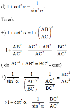Chứng minh hệ thức lượng giác trong tam giác vuông cực hay