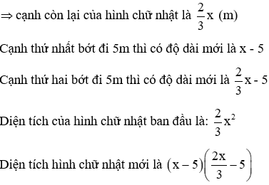 Giải bài toán bằng cách lập phương trình Dạng hình học