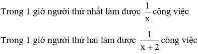 Giải bài toán bằng cách lập phương trình Dạng toán công việc