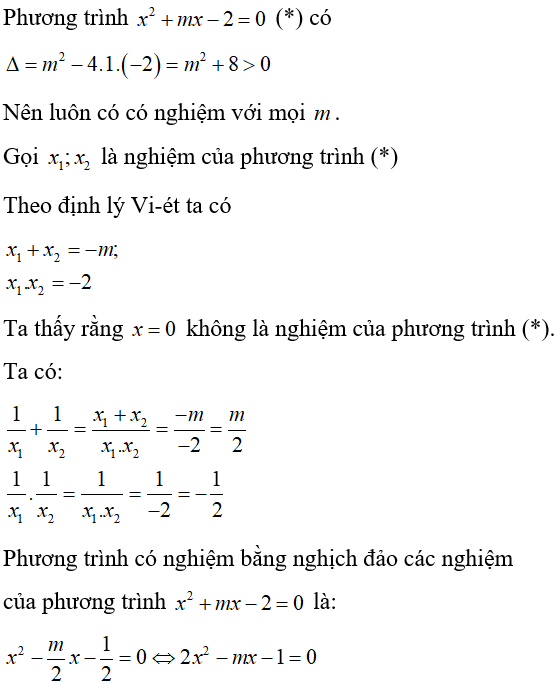 Hệ thức vi-et và ứng dụng để giải phương trình bậc hai một ẩn cực hay, có đáp án