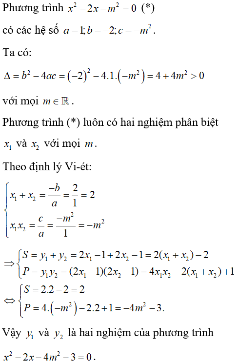 Hệ thức vi-et và ứng dụng để giải phương trình bậc hai một ẩn cực hay, có đáp án