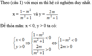 Tìm điều kiện của m để hệ phương trình có nghiệm duy nhất cực hay