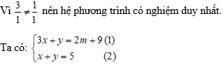 Tìm điều kiện của m để hệ phương trình có nghiệm duy nhất cực hay