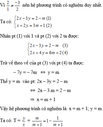 Tìm điều kiện của m để hệ phương trình có nghiệm duy nhất cực hay