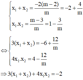 Tìm hệ thức liên hệ giữa hai nghiệm không phụ thuộc vào tham số | Tìm hệ thức liên hệ giữa x1 x2 độc lập với m