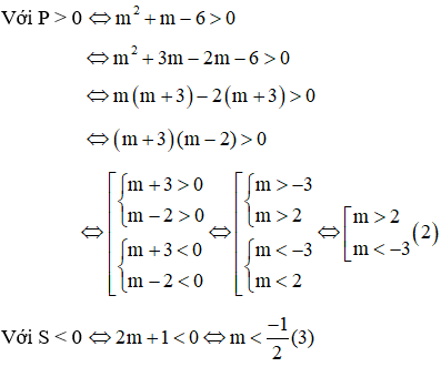 Tìm m để phương trình bậc hai có hai nghiệm cùng dấu, trái dấu