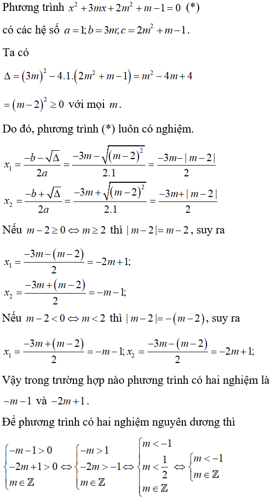 Tìm m để phương trình có nghiệm thỏa mãn điều kiện cho trước cực hay, có đáp án