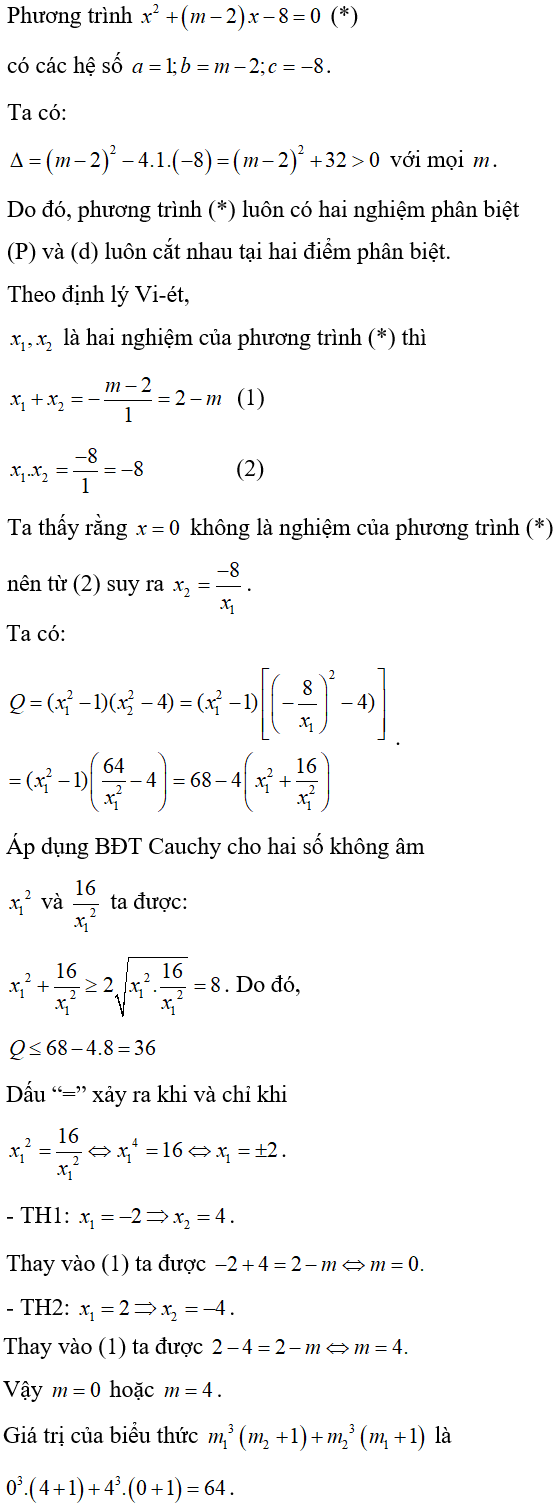 Tìm m để phương trình có nghiệm thỏa mãn điều kiện cho trước cực hay, có đáp án