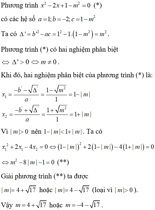 Tìm m để phương trình có nghiệm thỏa mãn điều kiện cho trước cực hay, có đáp án