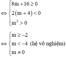 Tìm m để phương trình trùng phương vô nghiệm, có 1, 2, 3, 4 nghiệm