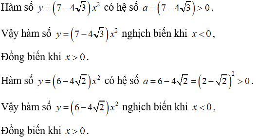 Xét tính đồng biến, nghịch biến của hàm số cực hay, có đáp án