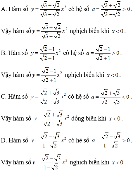 Xét tính đồng biến, nghịch biến của hàm số cực hay, có đáp án