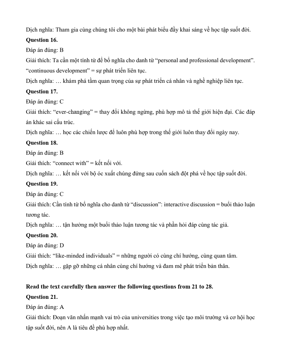 Đề kiểm tra Tiếng Anh 12 Global Success Unit 10 (có lời giải)